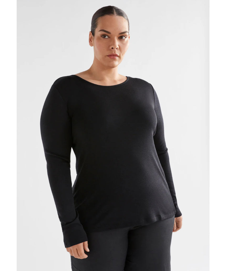 Elk - Merino Long Sleeve Top Black, Clothing, Elk - Say It Sister