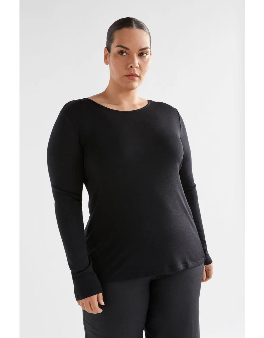 Elk - Merino Long Sleeve Top Black, Clothing, Elk - Say It Sister