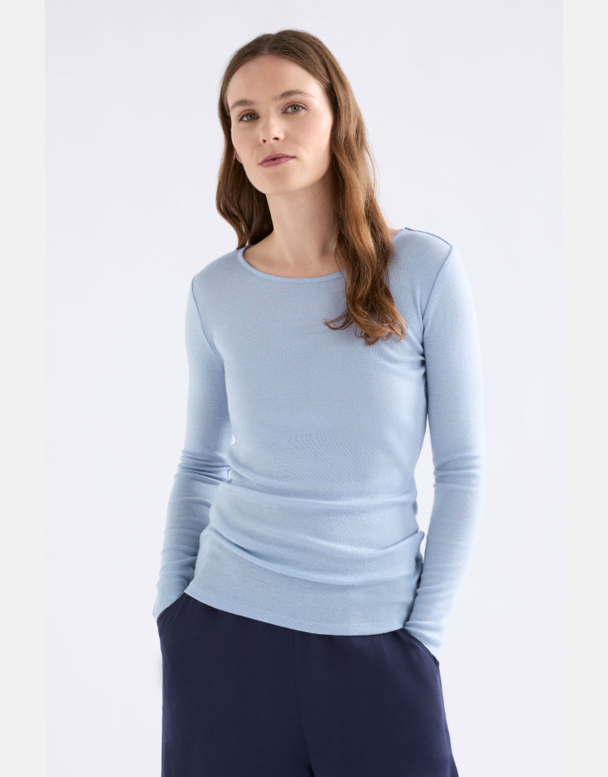Elk - Merino Long Sleeve Top Pearl Blue, Clothing, Elk - Say It Sister