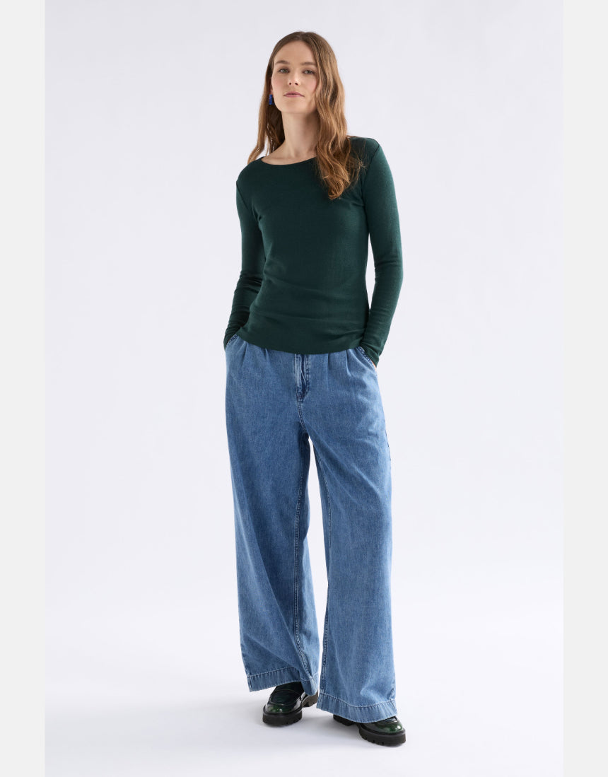 Elk - Merino Long Sleeve Top Dark Pine, Clothing, Elk - Say It Sister