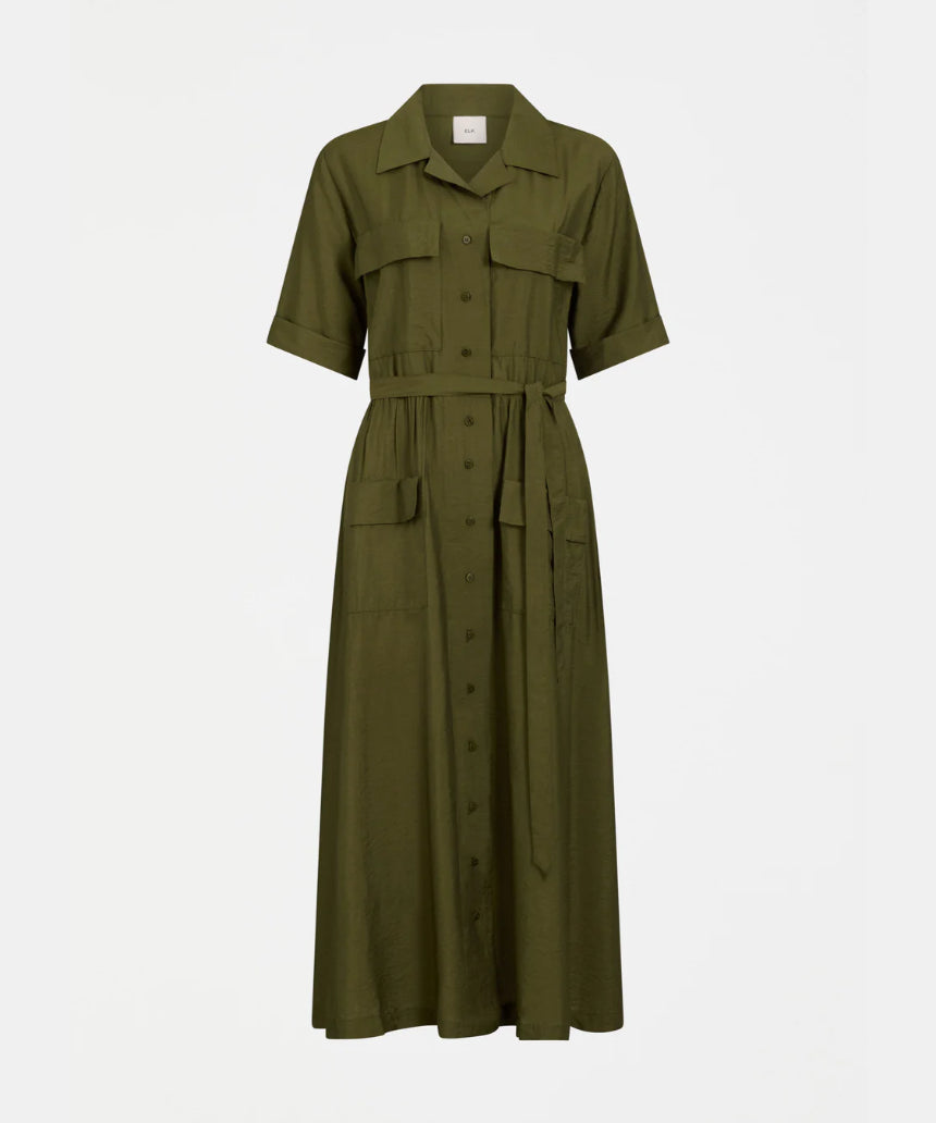 Elk - Eine Shirt Dress Bright Olive, Clothing, Elk - Say It Sister