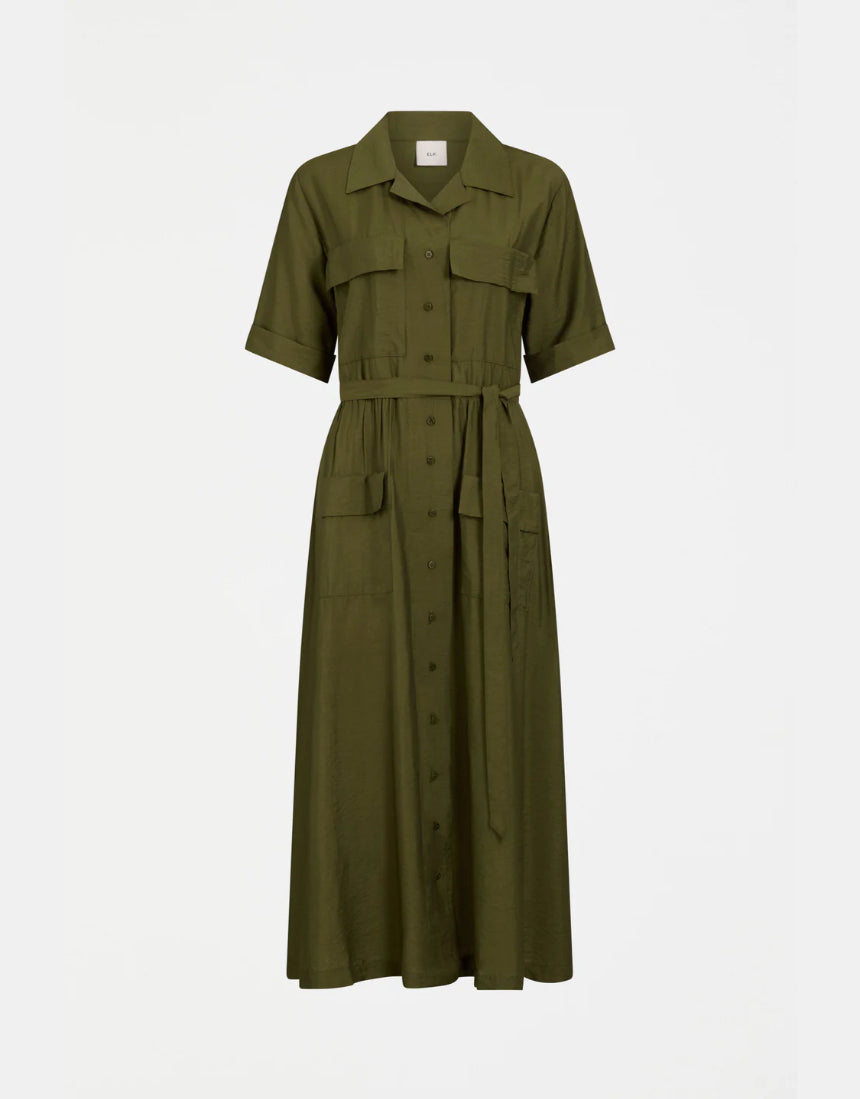 Elk - Eine Shirt Dress Bright Olive, Clothing, Elk - Say It Sister