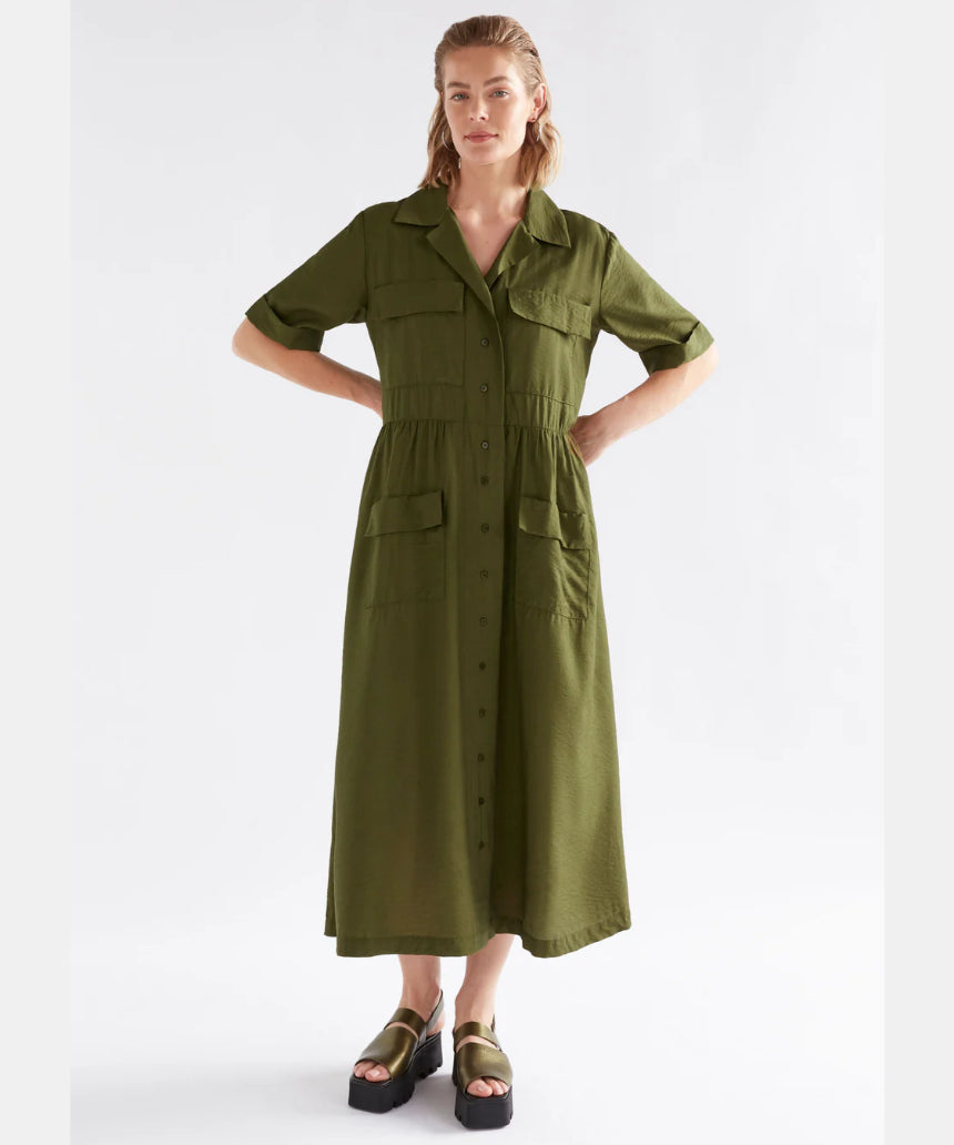 Elk - Eine Shirt Dress Bright Olive, Clothing, Elk - Say It Sister