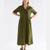 Elk - Eine Shirt Dress Bright Olive, Clothing, Elk - Say It Sister