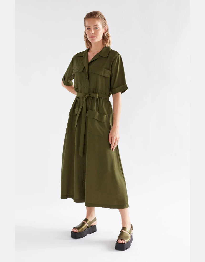 Elk - Eine Shirt Dress Bright Olive, Clothing, Elk - Say It Sister