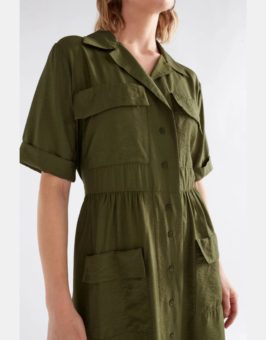 Elk - Eine Shirt Dress Bright Olive, Clothing, Elk - Say It Sister