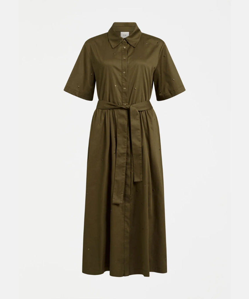 Elk - Stuud Long Shirt Dress Olive, Clothing, Elk - Say It Sister