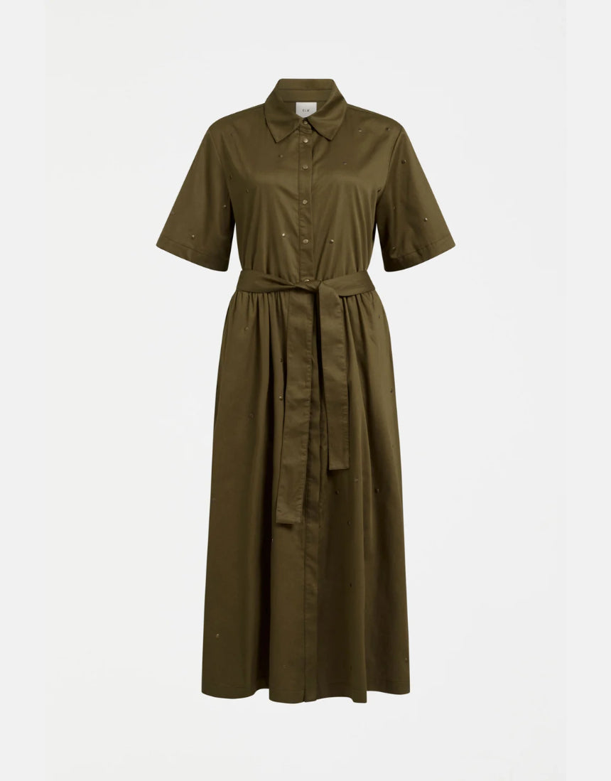 Elk - Stuud Long Shirt Dress Olive, Clothing, Elk - Say It Sister