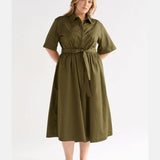 Elk - Stuud Long Shirt Dress Olive, Clothing, Elk - Say It Sister