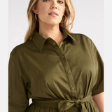 Elk - Stuud Long Shirt Dress Olive, Clothing, Elk - Say It Sister