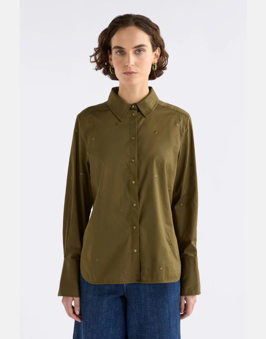 Elk - Stuud Long Shirt Olive, Clothing, Elk - Say It Sister