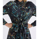 Elk Kallio Dress in Norda print, lightweight clothing with a relaxed fit, featuring a floral pattern and long sleeves.