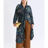 Elk Kallio Dress in Norda print, featuring a flowing design and vibrant pattern, perfect for casual or dressy occasions.