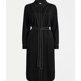 Elk Famke Dress in black, stylish women's clothing with a fitted design and elegant neckline, perfect for casual or formal wear.