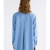 Elk Hedi Shirt in chambray stripe fabric, casual button-up clothing with a relaxed fit and classic collar.