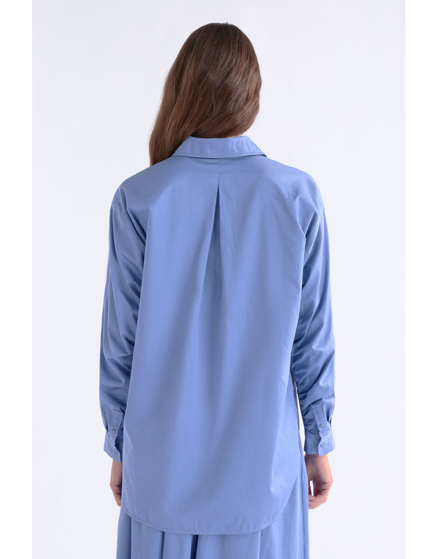 Dusk blue Elk Sol Shirt from ELK The Label, a stylish women's top with a relaxed fit and soft fabric.