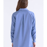 Dusk blue Elk Sol Shirt from ELK The Label, a stylish women's top with a relaxed fit and soft fabric.