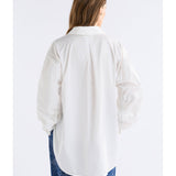 White Elk Sol Shirt by ELK The Label, a stylish women's top with a relaxed fit and minimalist design.