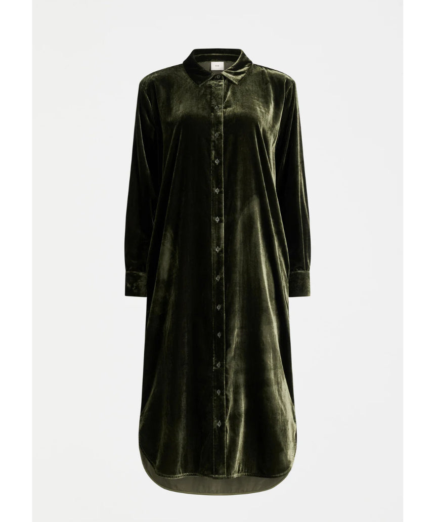 Elk - Suuri Velvet Dress Deep Olive, Clothing, Elk - Say It Sister
