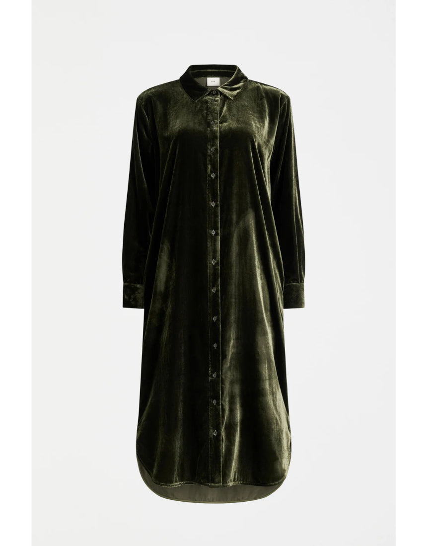 Elk - Suuri Velvet Dress Deep Olive, Clothing, Elk - Say It Sister