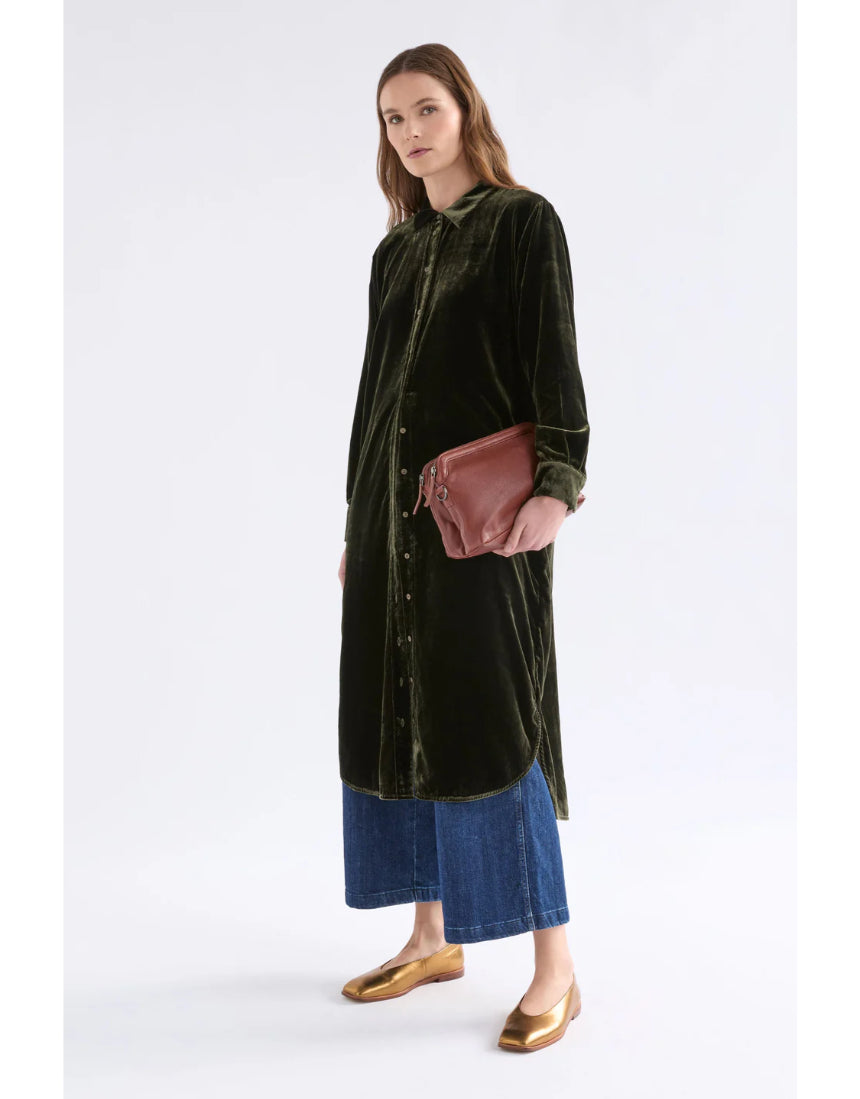 Elk - Suuri Velvet Dress Deep Olive, Clothing, Elk - Say It Sister