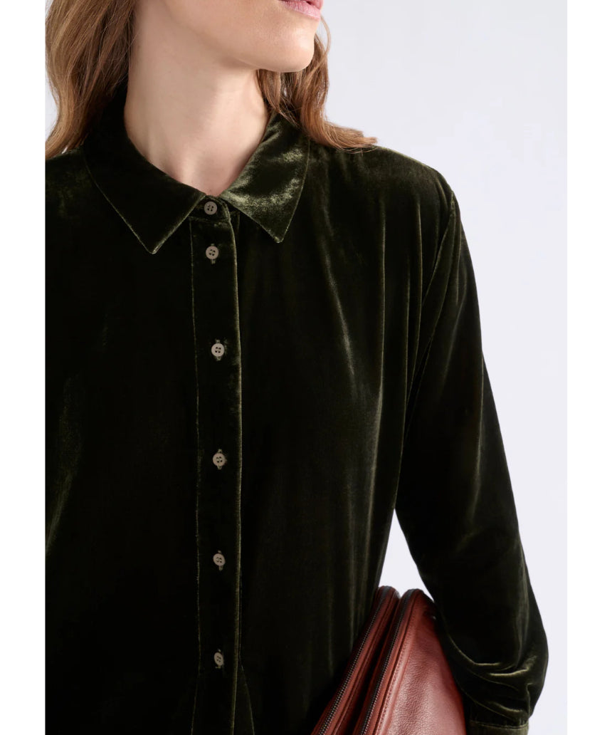 Elk - Suuri Velvet Dress Deep Olive, Clothing, Elk - Say It Sister