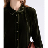 Elk - Suuri Velvet Dress Deep Olive, Clothing, Elk - Say It Sister
