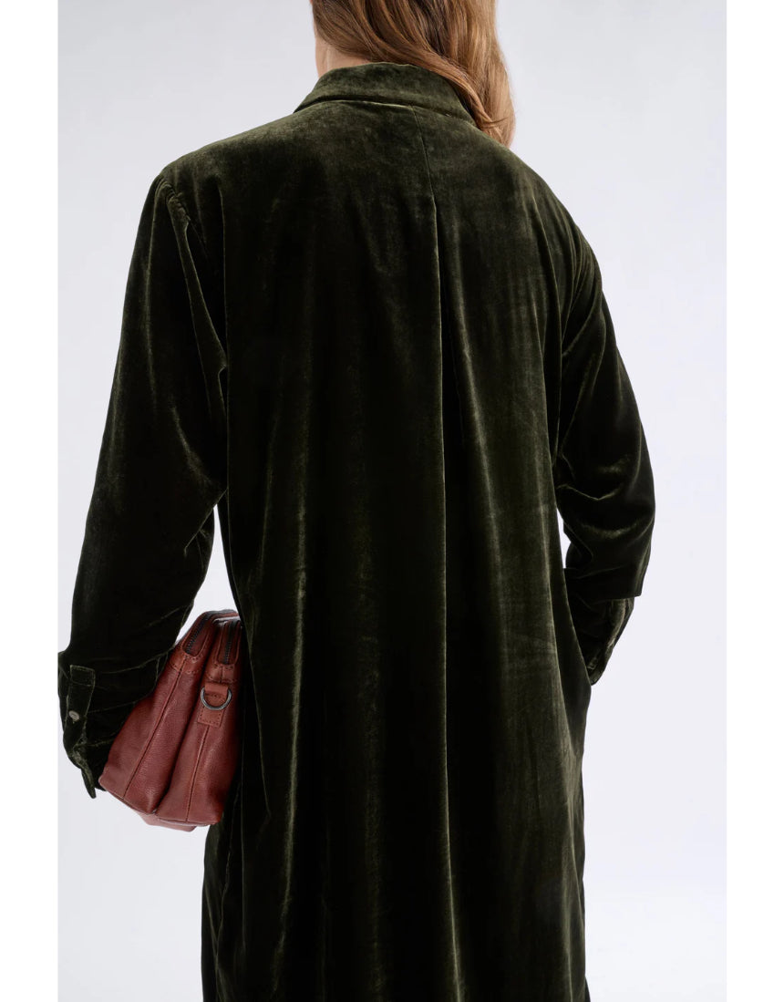 Elk - Suuri Velvet Dress Deep Olive, Clothing, Elk - Say It Sister