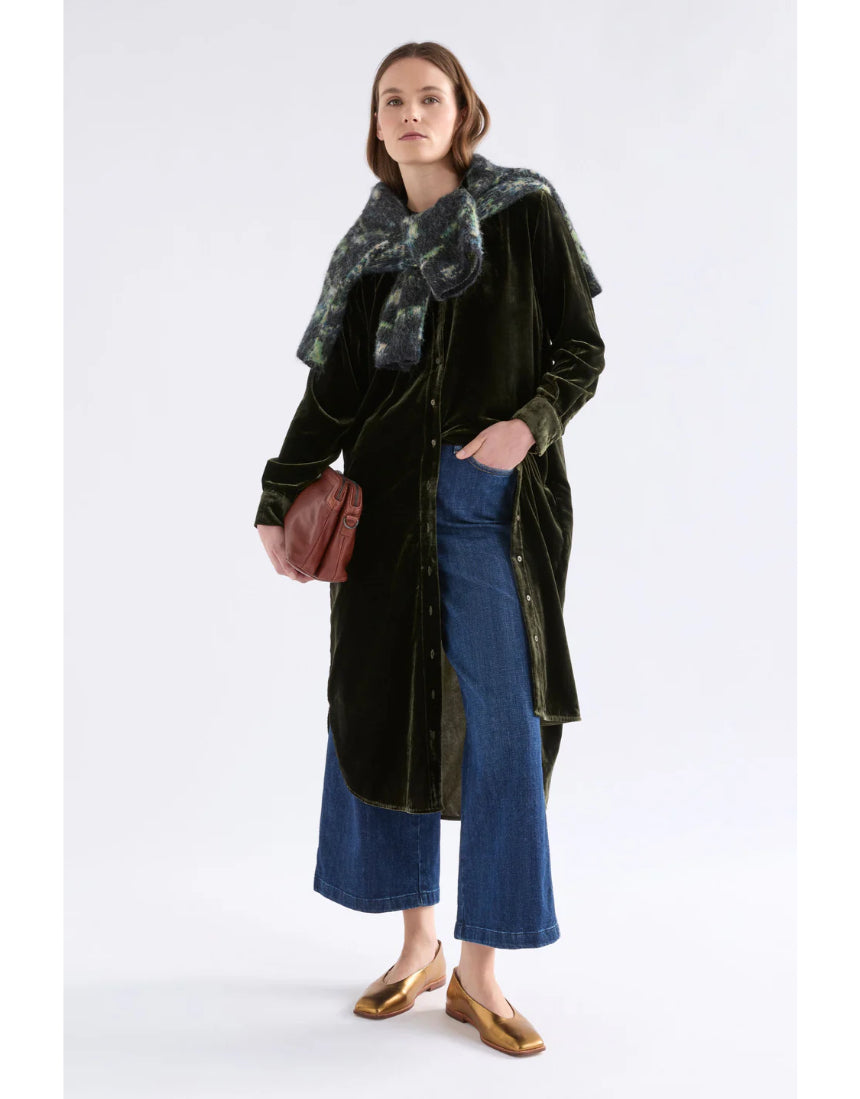 Elk - Suuri Velvet Dress Deep Olive, Clothing, Elk - Say It Sister