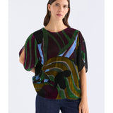ELK The Label Reihen Top in Stribe Burnout, featuring a stylish casual top with a textured fabric and relaxed fit.