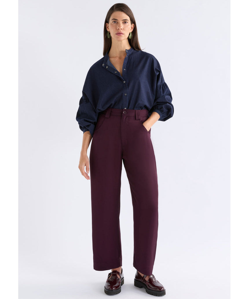 ELK The Label Hullu Pant in Shiraz color, stylish women's pants with a relaxed fit and modern design.