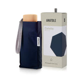 Anatole Colette navy blue micro-umbrella with matching sleeve and box