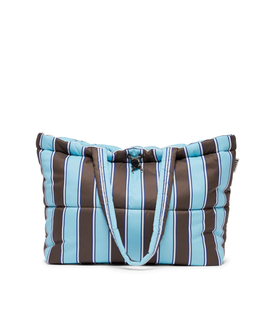 Base Scrunch Base in chocolate brown with stripe pattern, casual fabric for stylish everyday wear