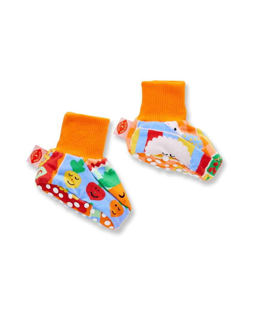 Soft halcyon nights pocket patch baby booties from Halcyon Nights, featuring cute patch designs and cozy knit fabric for infants.