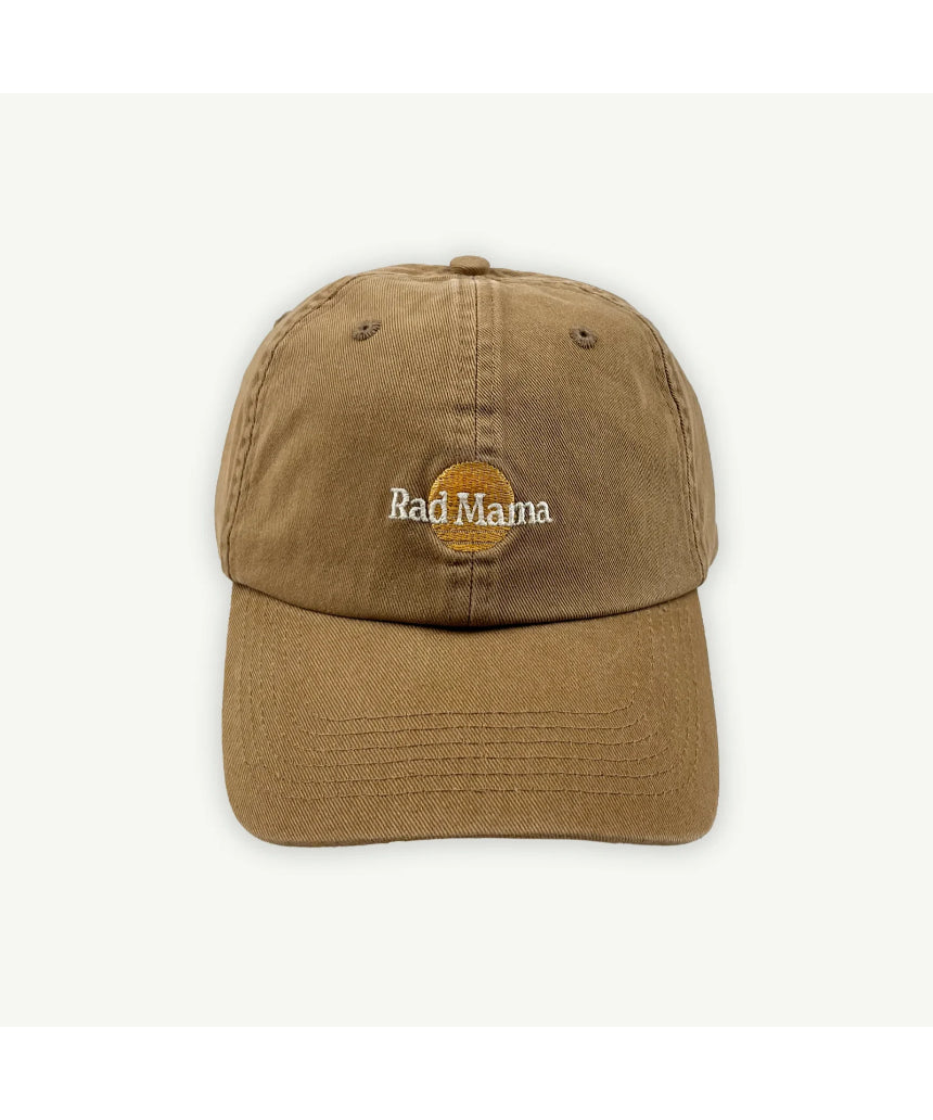 Banabae Rad Mama washed baseball cap in desert sand color, casual outdoor accessory with adjustable strap and curved brim.