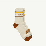 Single Banabae Rad Mama organic cotton crew sock in natural color, showcasing soft, breathable fabric and comfortable fit.