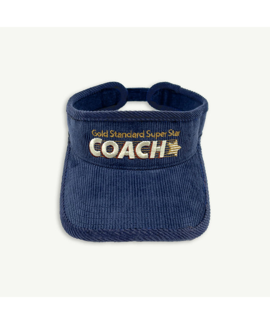 Banabae Super Star Coach Visor with wide brim and adjustable strap, featuring stylish black design and logo details.