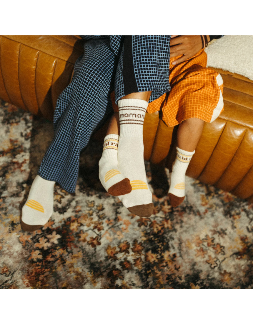 Rad Mama Organic Cotton Crew Sock - Coco Stripe, , Banabae - Say It Sister