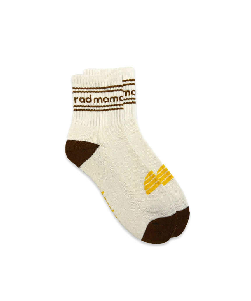 Banabae Rad Mama organic cotton crew sock with Coco stripe design, featuring soft, breathable fabric and stylish striped pattern.