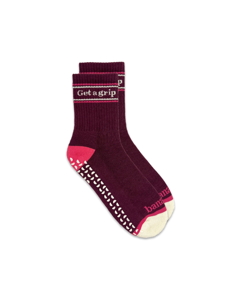 Get A Grip Socks - Wine/Pink, , Banabae - Say It Sister