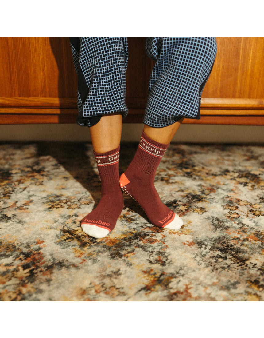 Get A Grip Socks - Wine/Pink, , Banabae - Say It Sister