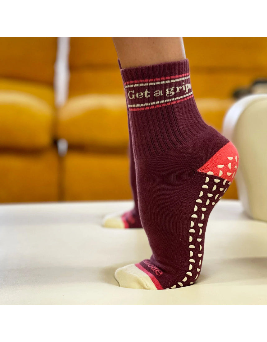 Get A Grip Socks - Wine/Pink, , Banabae - Say It Sister