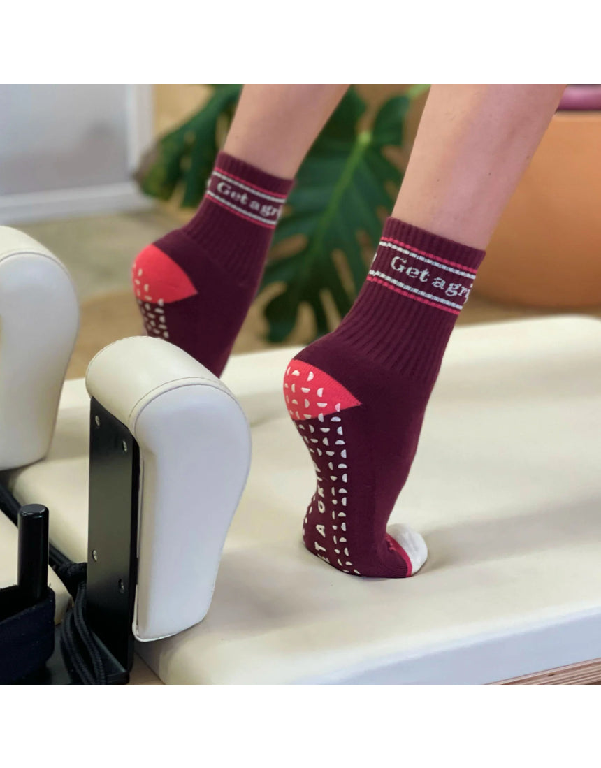 Get A Grip Socks - Wine/Pink, , Banabae - Say It Sister
