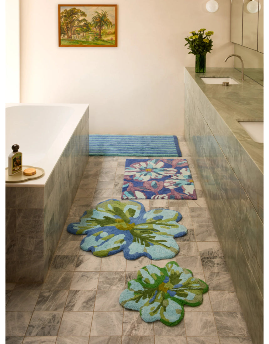 Bonnie and Neil - Dutch Floral Blue Bath Mat, Bath Mats & Rugs, Bonnie and Neil - Say It Sister