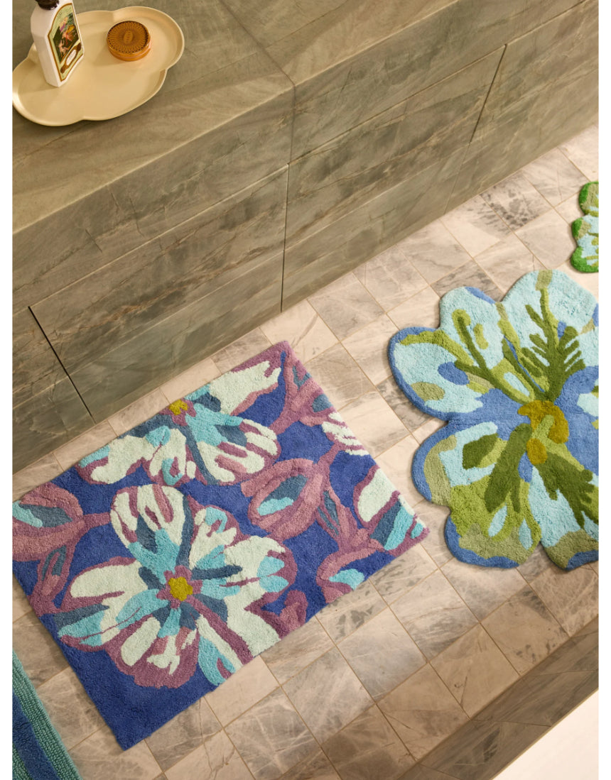 Bonnie and Neil - Dutch Floral Blue Bath Mat, Bath Mats & Rugs, Bonnie and Neil - Say It Sister