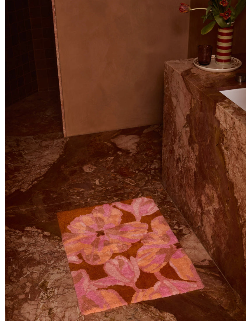 Bonnie and Neil - Dutch Floral Pink Bath Mat, Bath Mats & Rugs, Bonnie and Neil - Say It Sister