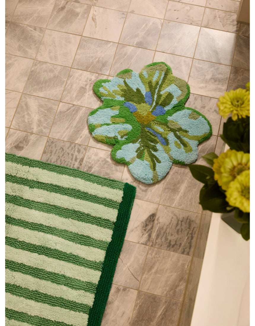 Bonnie and Neil - Mini Tulip Blue Green Bath Mat, Bath Mats & Rugs, Bonnie and Neil - Say It Sister