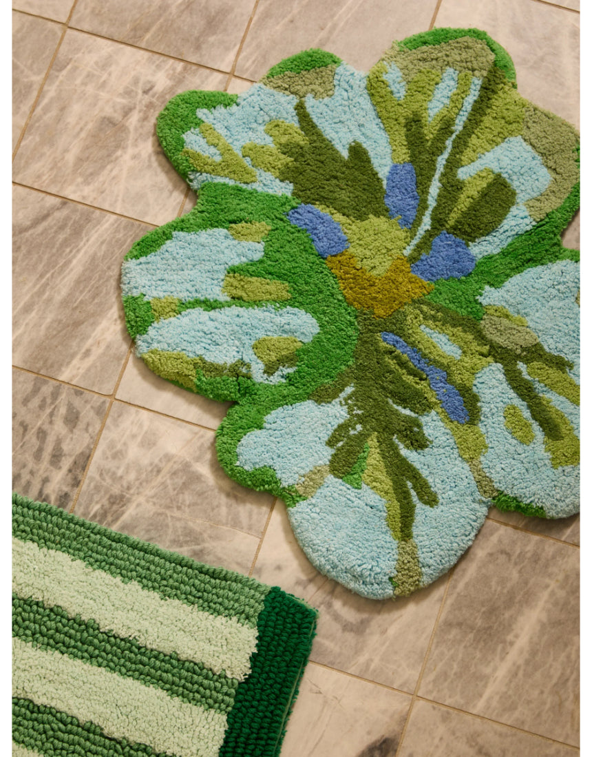 Bonnie and Neil - Mini Tulip Blue Green Bath Mat, Bath Mats & Rugs, Bonnie and Neil - Say It Sister