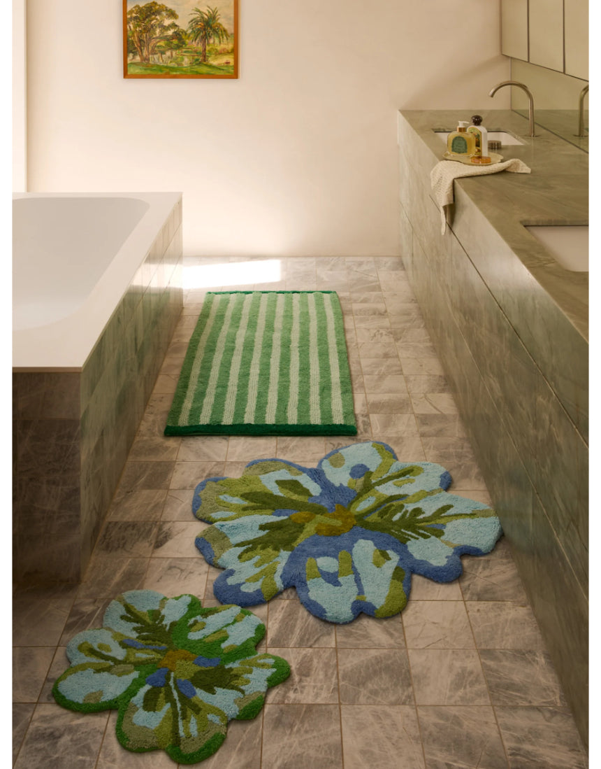 Bonnie and Neil - Tulip Blue Green Bath Mat, Bath Mats & Rugs, Bonnie and Neil - Say It Sister