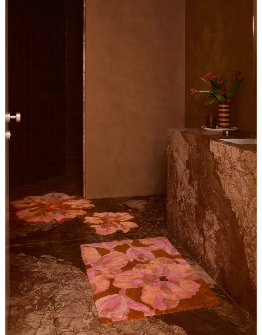 Bonnie and Neil - Dutch Floral Pink Bath Mat, Bath Mats & Rugs, Bonnie and Neil - Say It Sister